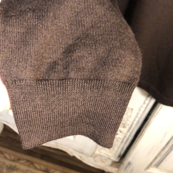 Men’s Joseph Abboud Extra Fine Brown Merino Wool 1/4 Front Zip Sweater Size XXL - Picture 6 of 11